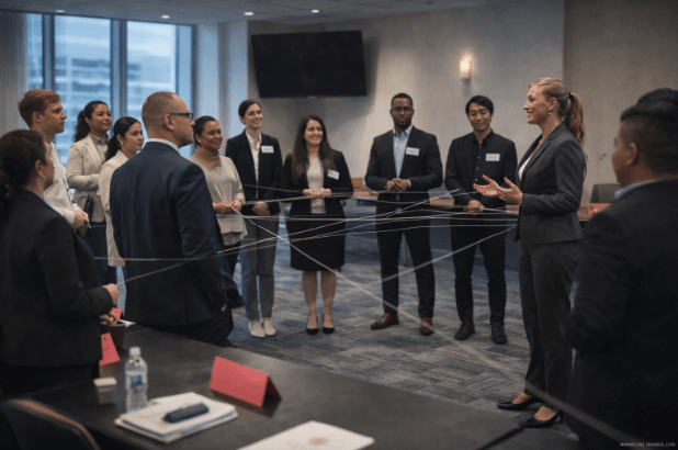 Lawyers in a group discussion